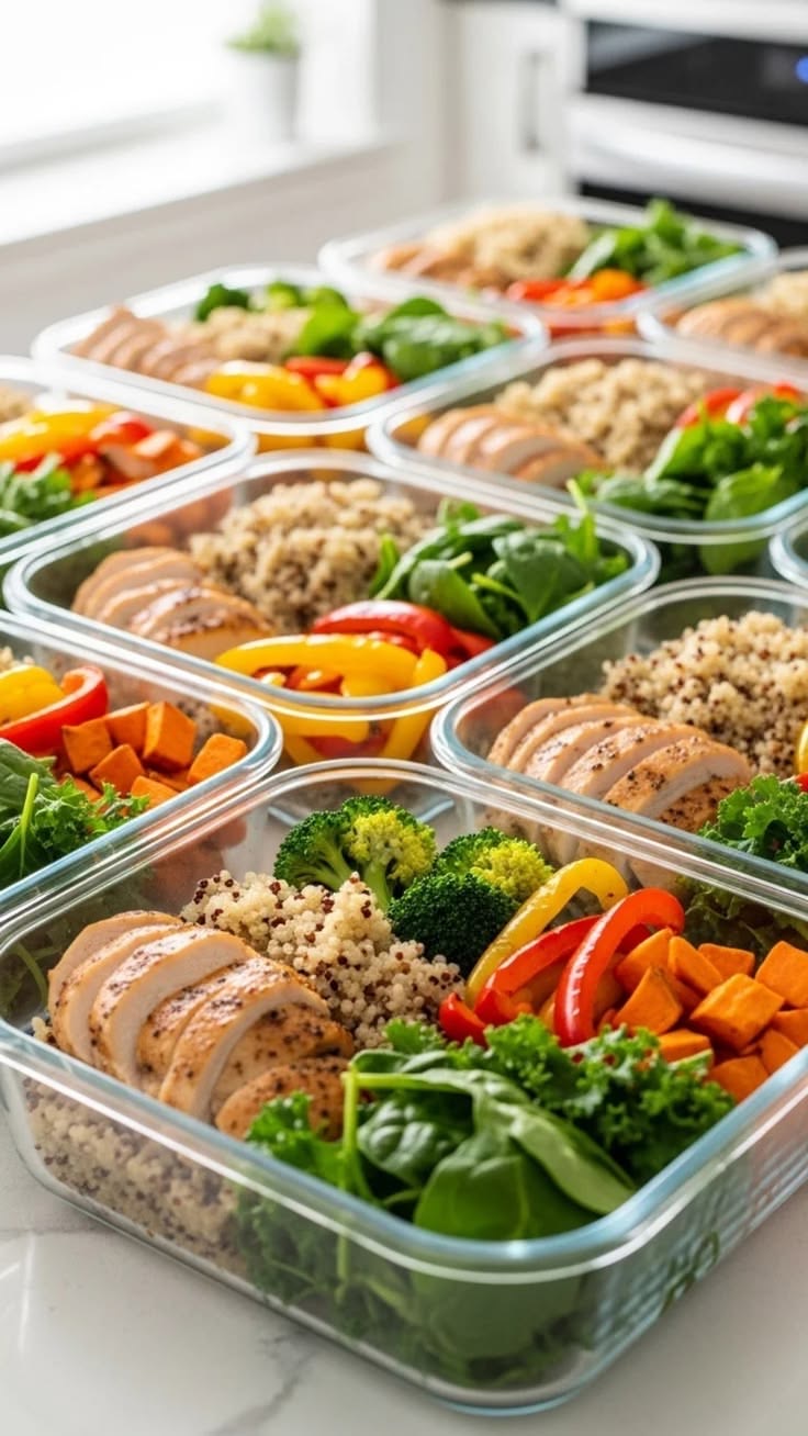 Healthy meal prep boxes for athletes prepared by private chef Melek Ozyavru in Kas Antalya with fresh ingredients