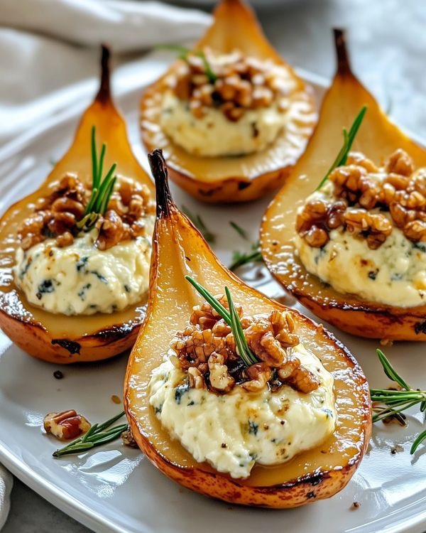Baked pears with cheese and walnuts prepared by private chef Melek Ozyavru in Kas Antalya for villa dining and catering